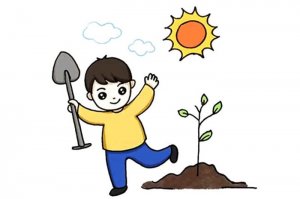 植樹節(jié)兒童簡筆畫怎么畫