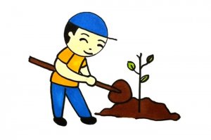 植樹(shù)節(jié)人物小男孩簡(jiǎn)筆畫(huà)畫(huà)法