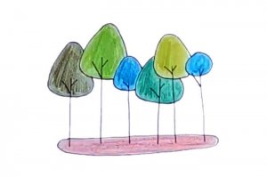 植樹(shù)節(jié)卡通簡(jiǎn)筆畫(huà)植樹(shù)成林