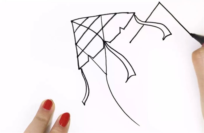 天上的風(fēng)箏兒童簡(jiǎn)筆畫怎么畫