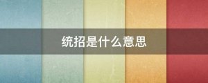 統(tǒng)招是什么意思