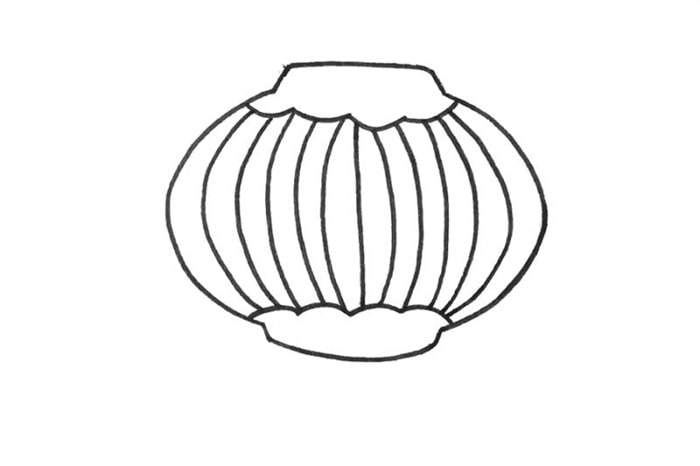 兩只漂亮的大紅燈籠簡筆畫怎么畫