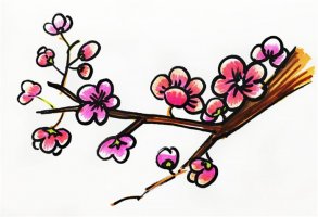 一枝梅花簡(jiǎn)筆畫(huà)步驟圖片