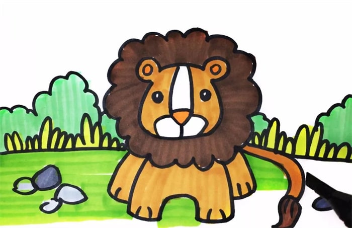 獅子兒童簡筆畫教程