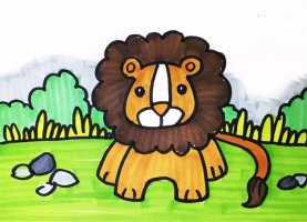 獅子兒童簡筆畫教程