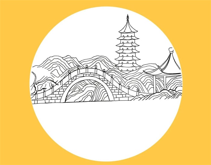煙花三月下?lián)P州兒童風(fēng)景畫圖片步驟