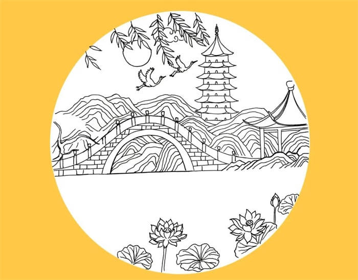煙花三月下?lián)P州兒童風(fēng)景畫圖片步驟