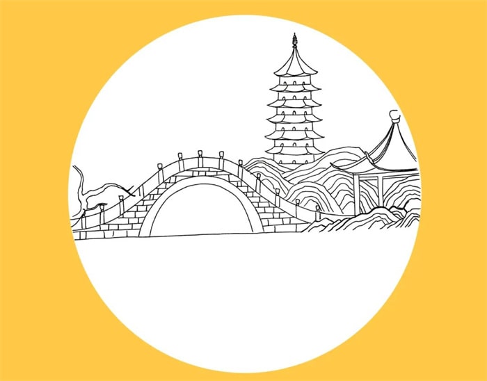 煙花三月下?lián)P州兒童風(fēng)景畫圖片步驟