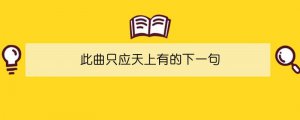 此曲只應天上有的下一句