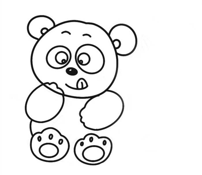 吃竹子的大熊貓簡(jiǎn)筆畫圖片怎么畫