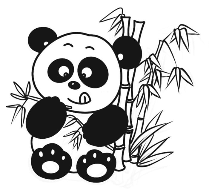 吃竹子的大熊貓簡(jiǎn)筆畫圖片怎么畫
