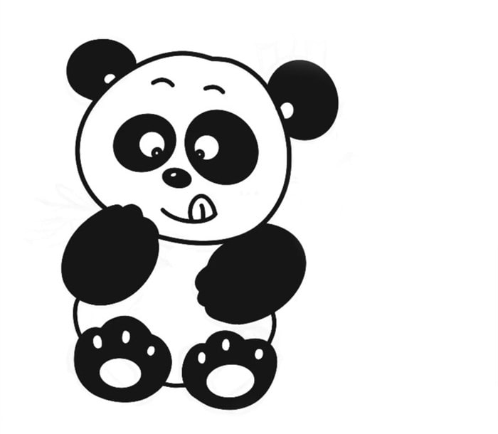 吃竹子的大熊貓簡(jiǎn)筆畫圖片怎么畫