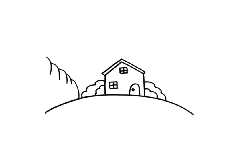 清明節(jié)的風景兒童簡筆畫教程圖片