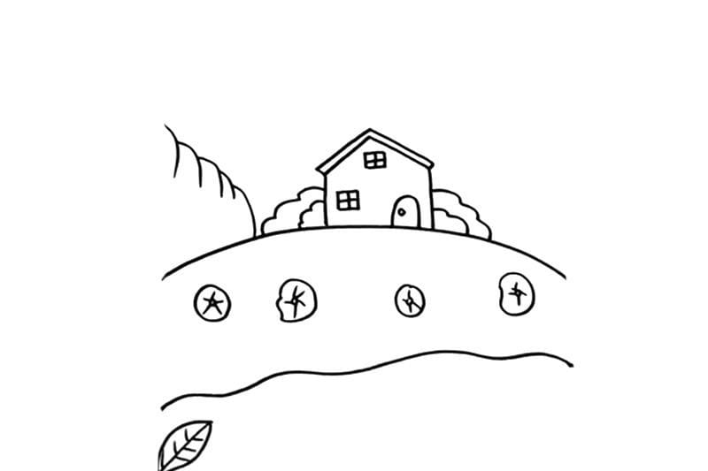 清明節(jié)的風景兒童簡筆畫教程圖片