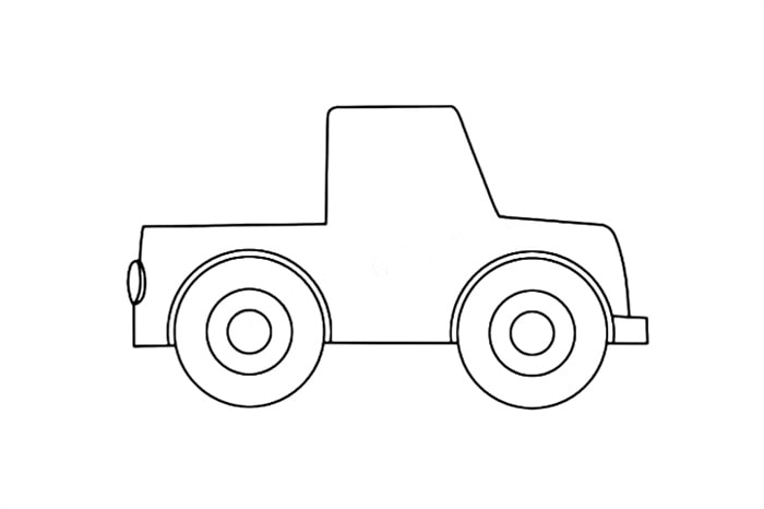 一步一步學(xué)畫吉普車簡筆畫