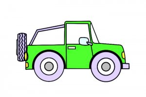一步一步學(xué)畫吉普車簡筆畫
