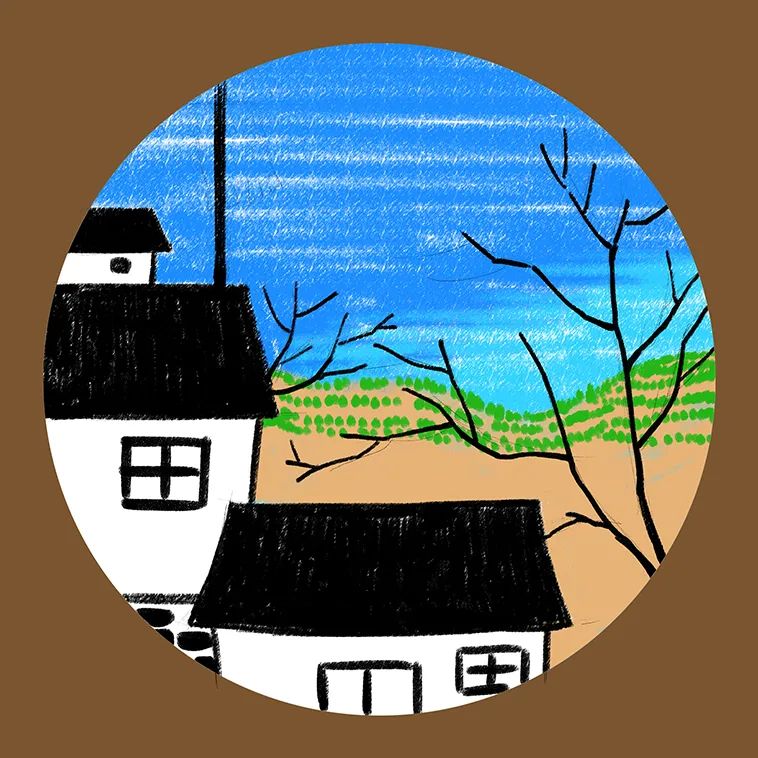 以清明節(jié)為主題的兒童畫圖片《杏花村》