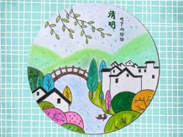 清明時節(jié)雨紛紛兒童畫圖片步驟