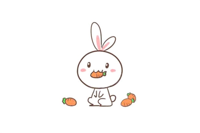 吃胡蘿卜的可愛(ài)小兔子簡(jiǎn)筆畫(huà)怎么畫(huà)