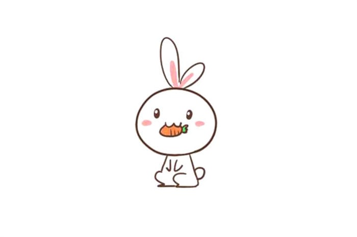 吃胡蘿卜的可愛(ài)小兔子簡(jiǎn)筆畫(huà)怎么畫(huà)
