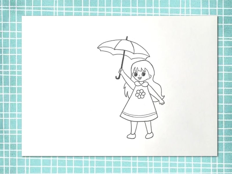 清明節(jié)的兒童畫(huà)圖片《清明時(shí)節(jié)雨紛紛》