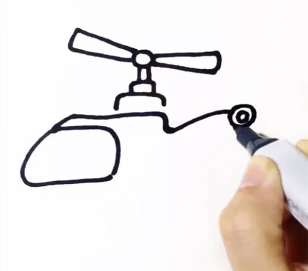 直升飛機(jī)簡筆畫怎么畫彩色圖片