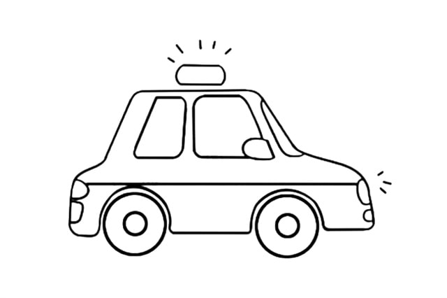一步一步學(xué)畫簡單的警車簡筆畫圖片
