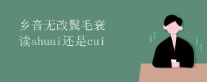 鄉(xiāng)音無改鬢毛衰cui還是shuai